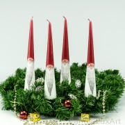 4 Tafelkerzen Adventskerzen Weihnachtsmann 25cm