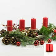Adventskerzen Weihnachtskerzen 4er Set Rot 10cm