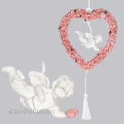 Engel im Rosenkranz mit Brief hängend L-20cm