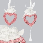 Engelspaar auf Herz hängend L-20cm