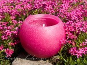Gartenkerze Outdoorkerze Kugel Romantik 15cm pink