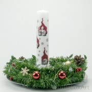 Adventskalender Stumpen Zwerge weiß 25cm