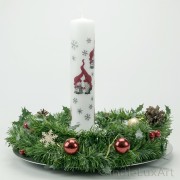 Adventskalender Stumpen Zwerge weiß 25cm