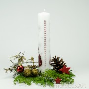 Adventskalender Stumpen Weihnachtsmann weiß 25cm