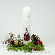 Adventskalender Stumpen Weihnachtsmann weiß 25cm