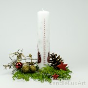 Adventskalender Stumpen Weihnachtsmann weiß 25cm