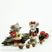 Keramik Maus Weihnachtsfiguren Valentinstag 2er Set 11cm