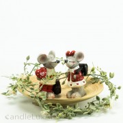 Keramik Maus Weihnachtsfiguren Valentinstag 2er Set 11cm