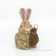 Natur Gras Hase mit Sack vorne - 14cm