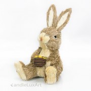 Natur Hase mit Sonnenblumen Korb mittig - 26cm