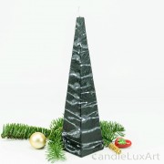 Pyramidenlkerze Tropfendesign - 25cm - schwarz weis