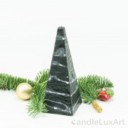 Pyramidenlkerze Tropfendesign - 15cm - schwarz weis