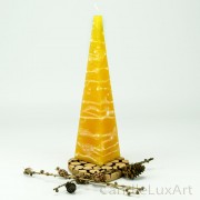 Pyramidenlkerze Tropfendesign - 25cm - honig weis