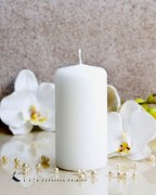 Stumpenkerze Matt Weiss - 6 x 12cm