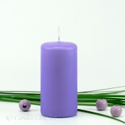 Stumpenkerze Matt Helllila - 6 x 12cm