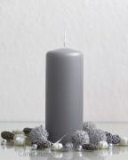 Stumpenkerze Matt Grau - 6 x 15cm