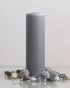Stumpenkerze Matt Grau - 6 x 20cm